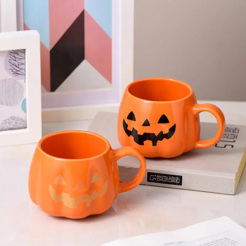 

3D Halloween Pumpkin Ceramic Cup Creative Party Favor Coffee Mugs With Handle Durable Tea Water Cup Gift Festival Halloween Mug