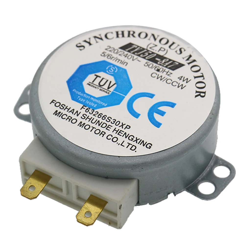 2pcs/lot AC 220-240V 4W 6RPM 48mm Micro Synchronous Motor for Warm Air Blower 50/60Hz CW/CCW TYJ50-8A7 microwave oven tray motor microwave oven spare parts