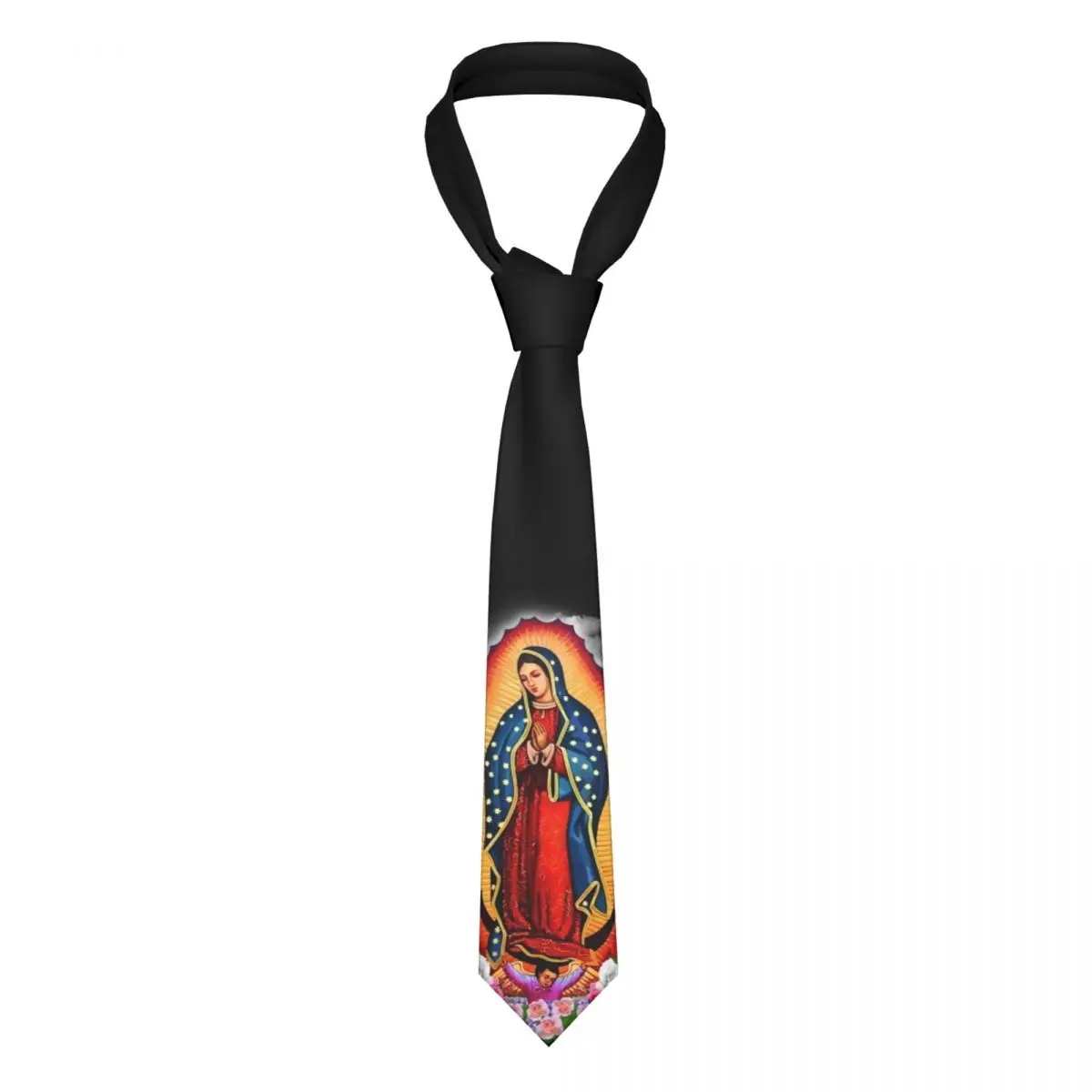 

Formal Virgin Mary Of Guadalupe Neckties Men Personalized Silk Mexico Catholic Saint Party Neck Tie