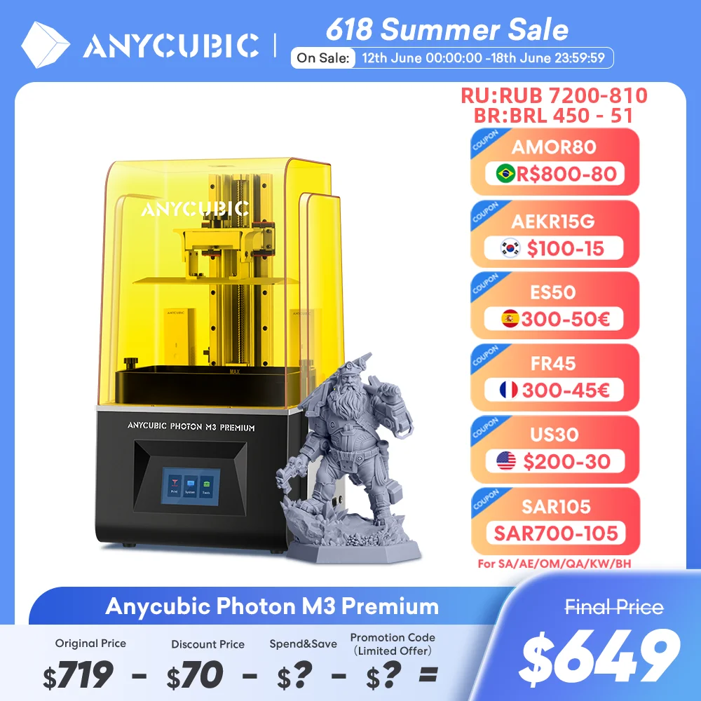 ANYCUBIC Photon M3 Premium 8K LCD 3D Printer High Precision Resolution anycubic-photon-m3-premium-8k-lcd-3d-printer-high-precision-resolution