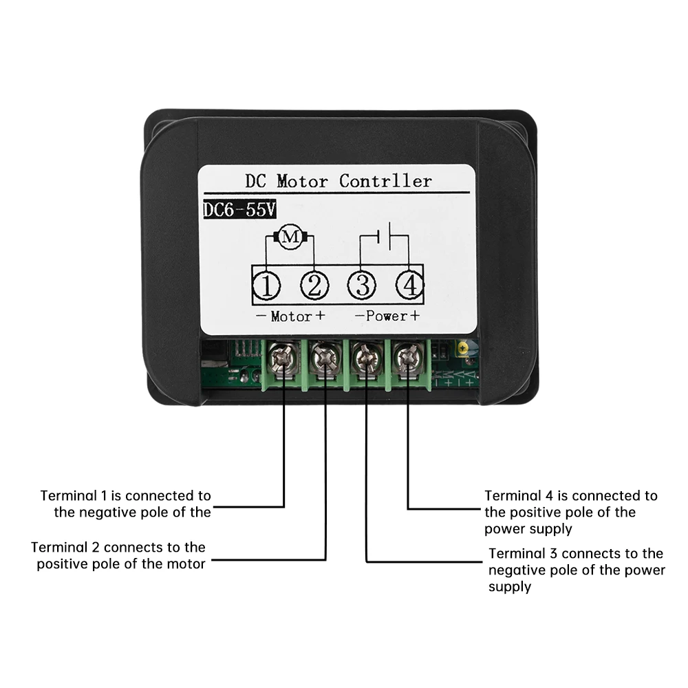 LCD digital display DC motor speed controller PWM 12V 24V 48V voltage amp display remote control brushed motor governor