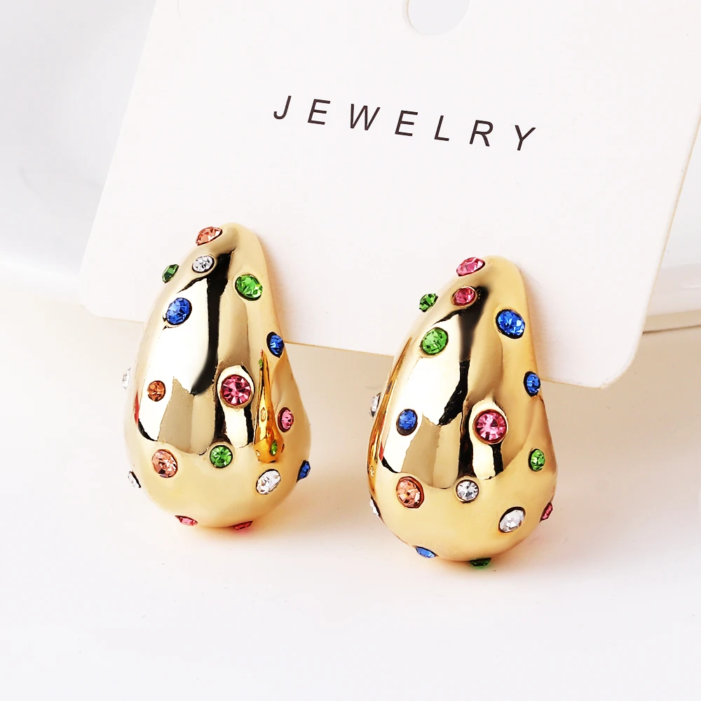 Boucles D'oreilles Clip En Cristal Pavé Violet - Oscar De La Rebta - Neuf Avec étiquettes
