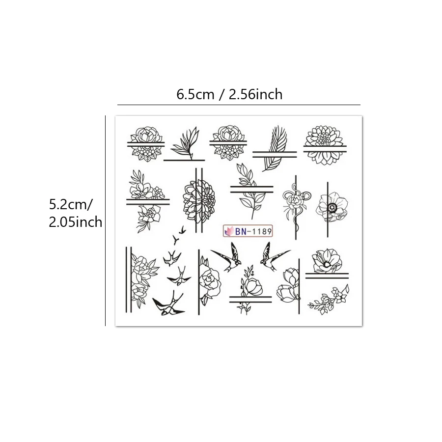 혼합 디자인 네일 스티커, 물 전달 네일 아트 데칼, DIY 장식, 미용 도구, 50 매