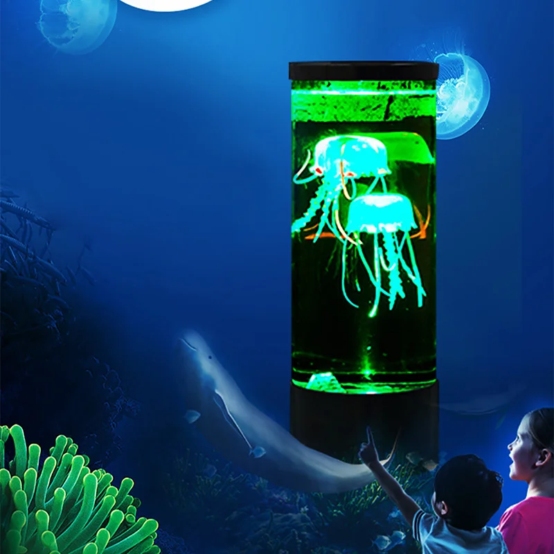 

USB Powered Led Jellyfish Lamp Children's Night Light Jellyfish Tank Aquarium Led Lamp For Table Home Bedside Decor Holiday Gift