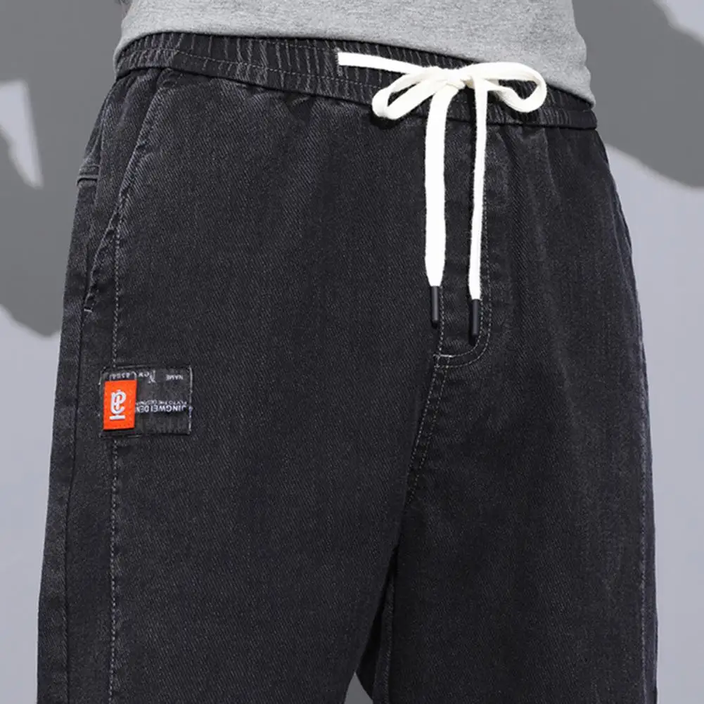 Description Picture 3 of itemMen Casual Workwear Pants Men Trousers Men's Cargo Pants with Drawstring Waist Ankle Bands Soft Warm Trousers with for Fall