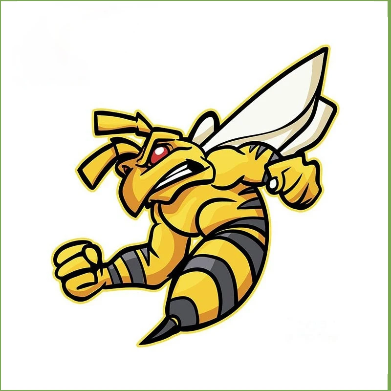 

Мультяшные автомобильные стикеры Strong Bee, автомобильные наклейки, мотоциклетный шлем, виниловый Шмель, Аксессуары для автомобилей 13x11,7 см