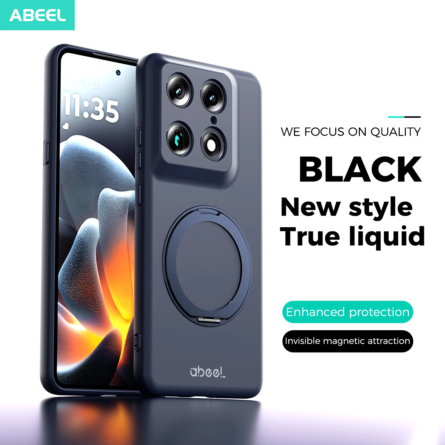 Magnetic Liquid Silicone Stand Case with Wireless Charging Capabilities