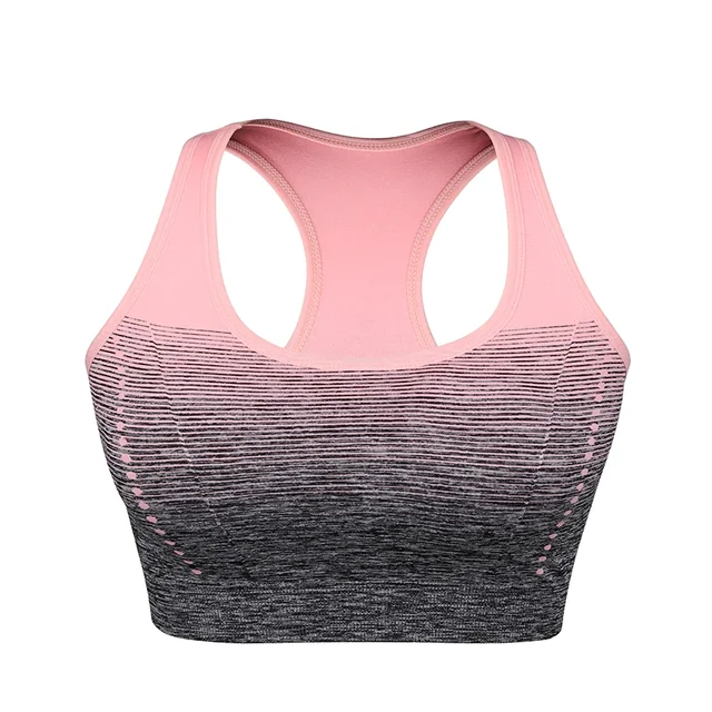 Sports Bra High Stretch Breathable Top Fitness Women Padded for Running Yoga Gym Seamless Crop Bra Gradient Sport Bra 3