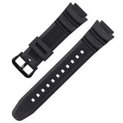 Durable Black Silicone Pin Buckle Watch Strap - Rubber Wrist Band Bracelet - 18mm (Black B)