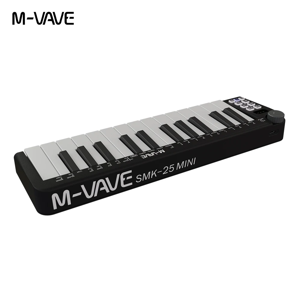 Electronic Musical Instrument Musical Instrument M-VAVE SMK-25mini MIDI Keyboard Rechargeable 25-Key MIDI Control Keyboard instrument Mini Portable USB Controller