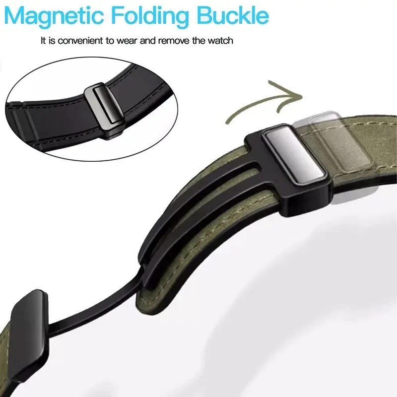 Silicone and Leather Watch Strap - 22mm Band Bracelet