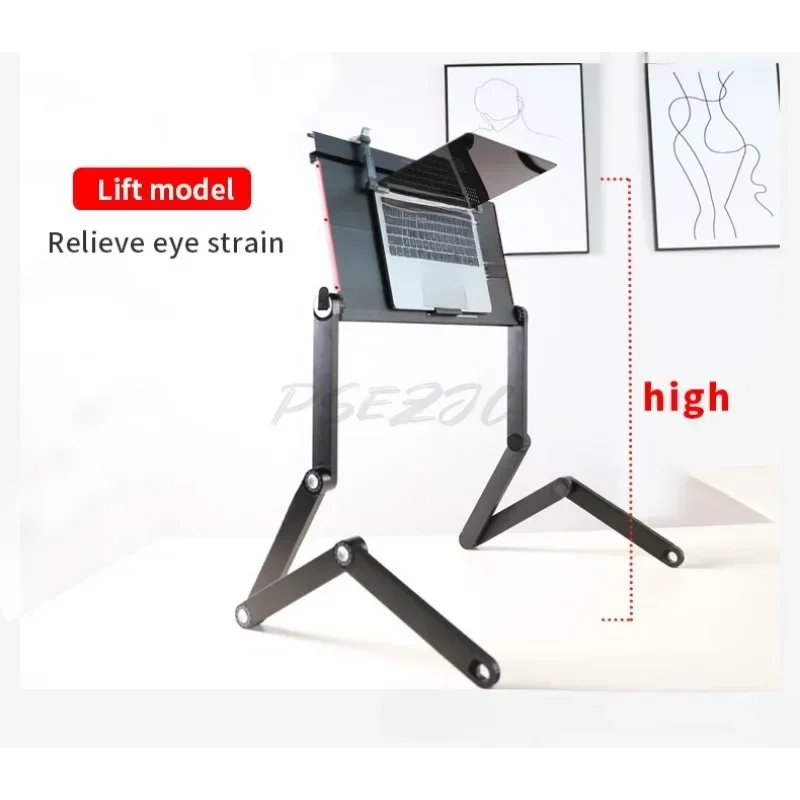 OMAX Folding Table Extended and Raised Laptop Desk Portable Bed Lazy Person Stand Learning Workbench