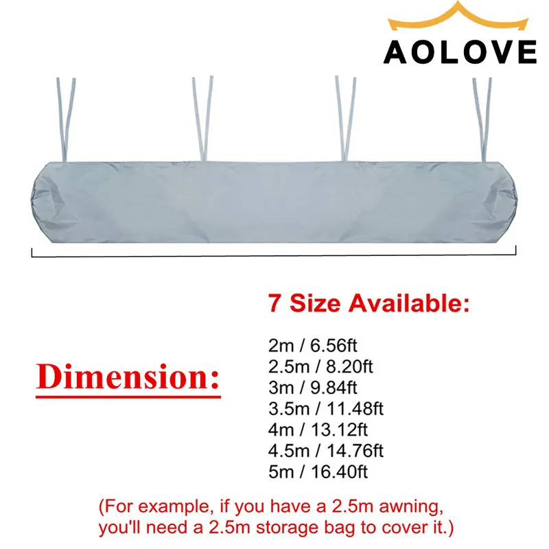 7 Sizes Patio Awning Protector Cover Patio Garden Rain Shed Storage Bag Rain Cover Retractable Roller Shutter Awning Dust Cover - Image 6