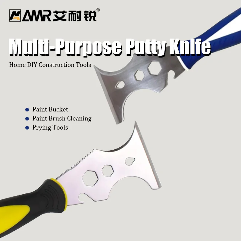 15 in 1 Multi Use Putty Knife Stainless Steel Paint Scraper Removal Construction Tool for Wallpaper Can Opener Home DIY 6