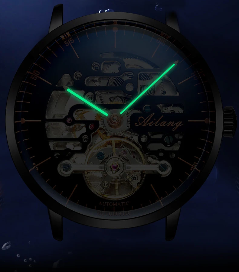 AILANG Nuovo di zecca, orologio meccanico alla moda per uomo, cinturino in pelle, impermeabile, luminoso, automatico, tourbillon_voghion.com