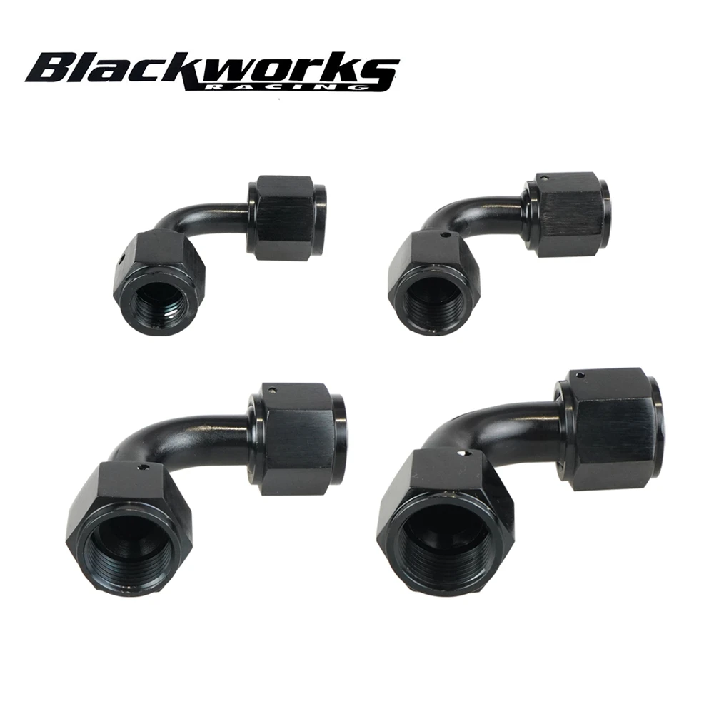 

Aluminium 90 Degree Swivel Coupler Fittings AN4 AN6 AN8 AN10 Female to 4AN 6AN 8AN 10AN Female Adapter Union Anodized Black