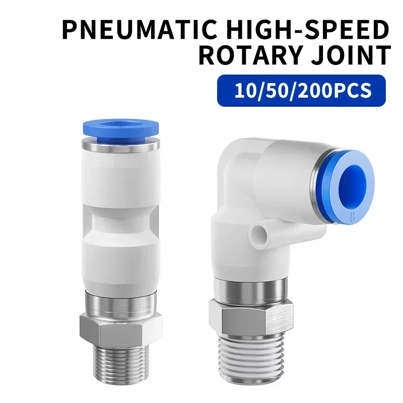 

Pneumatic Rotary Connectors Swivel Fittings 360° Rotation Male Thread M5 1/4 1/2 Hose Joint 6/8/10mm Revolute DEUBLIN Connector