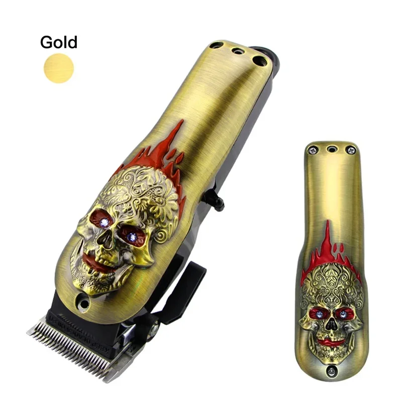 Barbershop Hairdressing Zinc Alloy Lion Head Retro Gradient Oil Head Clipper Lid Refit Shell Clipper Cover For Wahl Clippers western white gold double color between zinc alloy buckle rooster retro pattern joker fashion belt buckles for 4 0