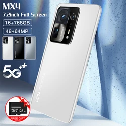 MX4 5G Smartphone Global Version 7.2 Inch 16G+768GB Celulars 6800mAh 48+64MP Unlocked Mobile Phones 2022 New Android Cellphone