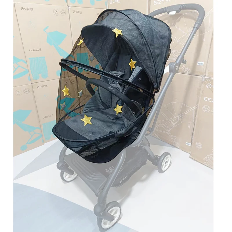 Zanzariera Per Passeggino Per Cybex Eezy S + 2 Twist Mios Priam Carrozzine Con Asta Di Supporto Cerniera Bidirezionale Accessori Per Bambini Ricamati