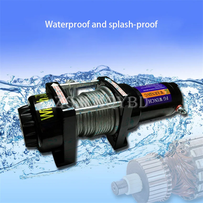 2000 Ibs Vehicle Self-rescue Off-road Winch 12V 24V Electric Winch For Vehicle Crane