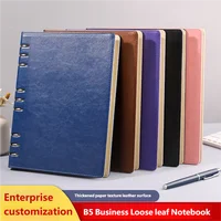 Блокнот формата B5 с 9 отверстиями, металлическим переплетом, водонепроницаемой кожаной обложкой и сменными толстыми страницами для офиса и школы — изображение 5