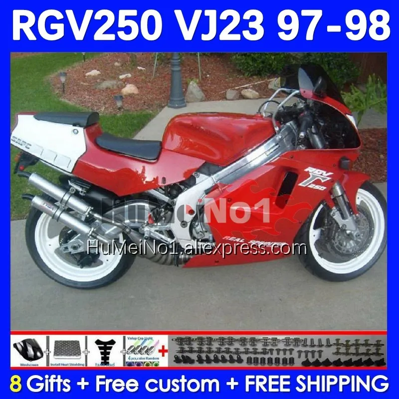 RGVT250 SAPC RGV250 VJ23 97-98 프레임용 바디, 42 번 50 RGV-250 RGVT RGV 250 VJ 23 RGVT-250 97 98 1997 1998 페어링 공장 빨간색