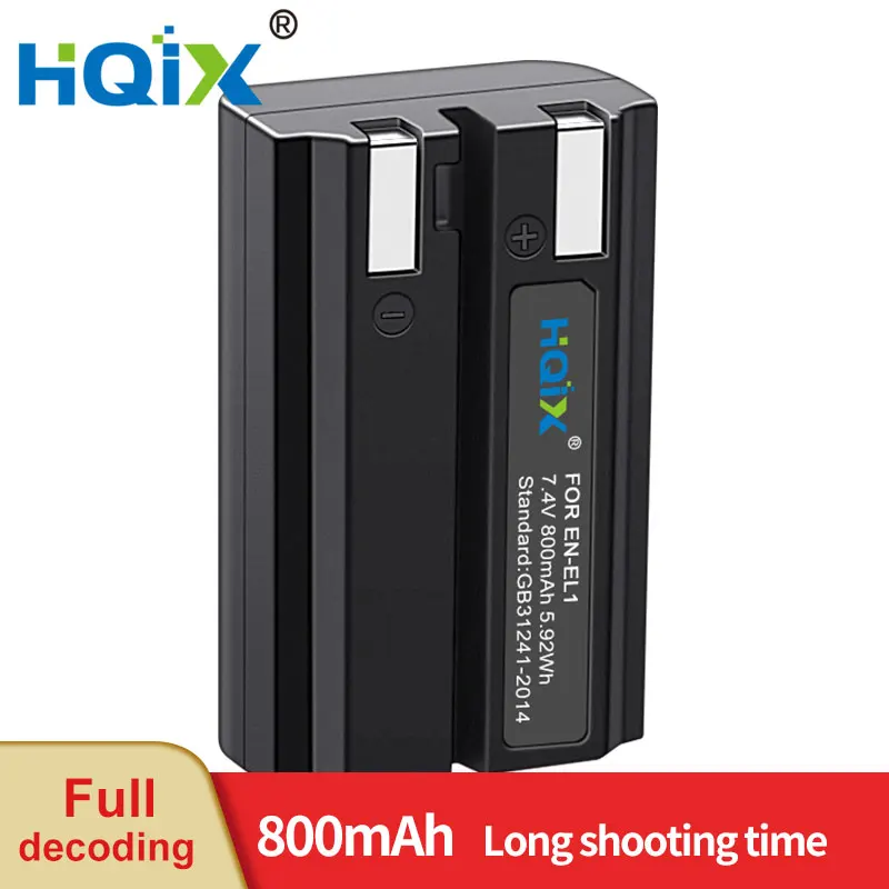 

HQIX for Nikon Coolpix 775 885 995 990 5400 5700 E775 E885 E880 E5700 E995 E4300 E4800 Camera EN-EL1 Charger Battery