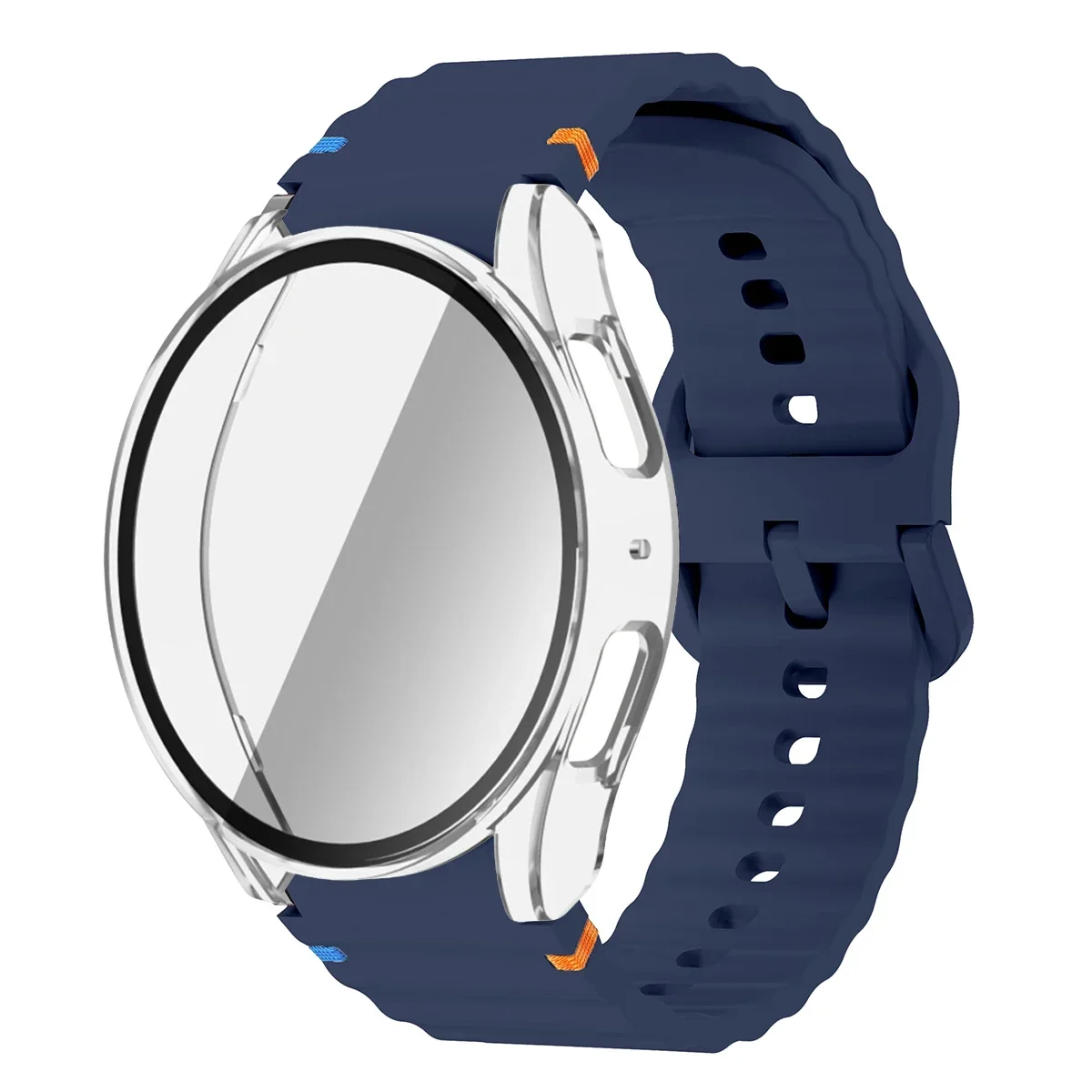 Enhanced Silicone Band and Bumper Case with Tempered Glass Screen Protector