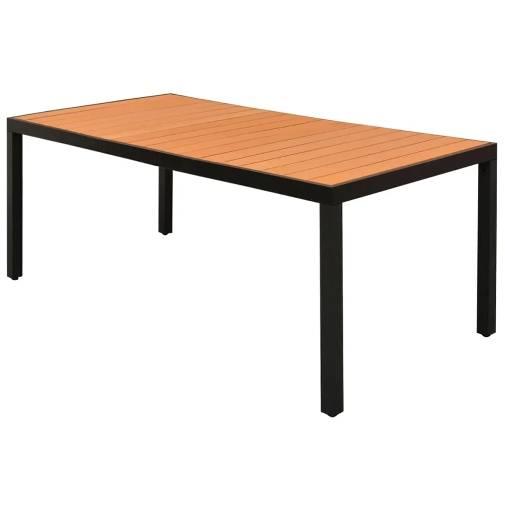 Tavolo Da Giardino Marrone 185X90X74 Cm Alluminio E Wpc, Tavoli Da Campeggio All'Aperto Mobili Da Giardino Giardino Semplice