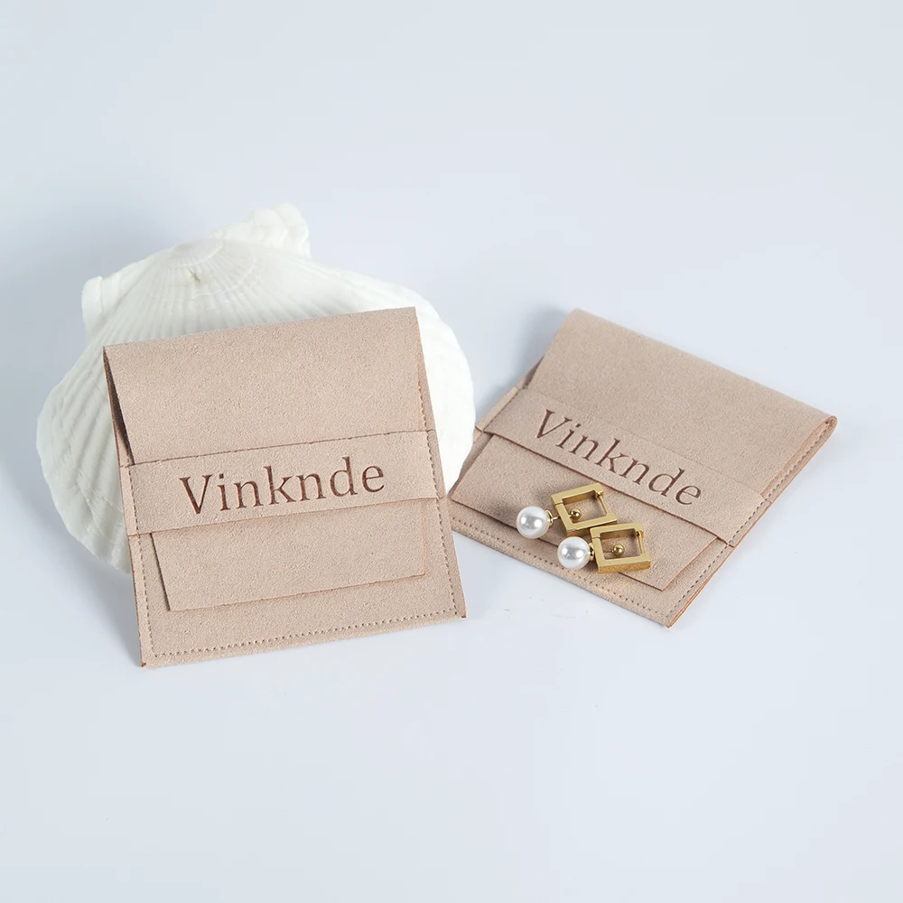 Personalized Logo Print Pink Suede Microfiber Drawstring Bags Velvet Jewelry Packaging Pouches Chic Wedding Favor Bag Gift Pouch