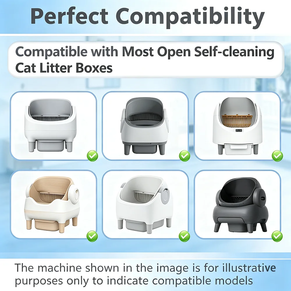 New Open-Type Automatic Cat Litter Box with Tuya Control, Replaceable Waterproof Mat, Cat Litter Box Base, Soft Cat Litter Tray