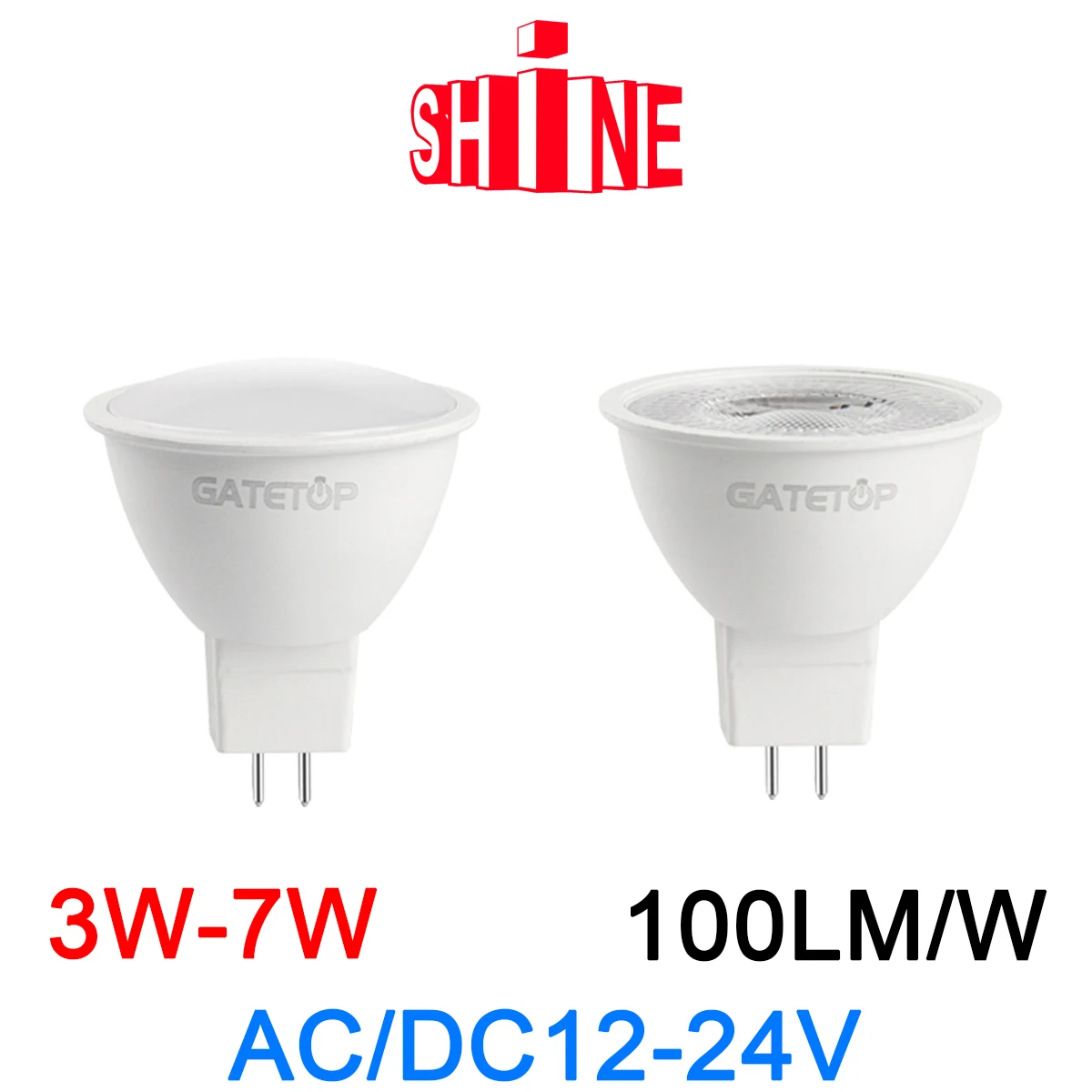 AC/DC12V-24V Spot Foco MR16 3W-7W GU 5.3  Warm White Day Light LED Light Lamp For Home Decoration Replace 50W Halogen Spotlight