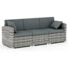 3 Pieces Patio Furniture Set, PE Rattan Sectional Sofa with Cushions, All-Weather Wicker Modular Couch, Outdoor Conversa 3