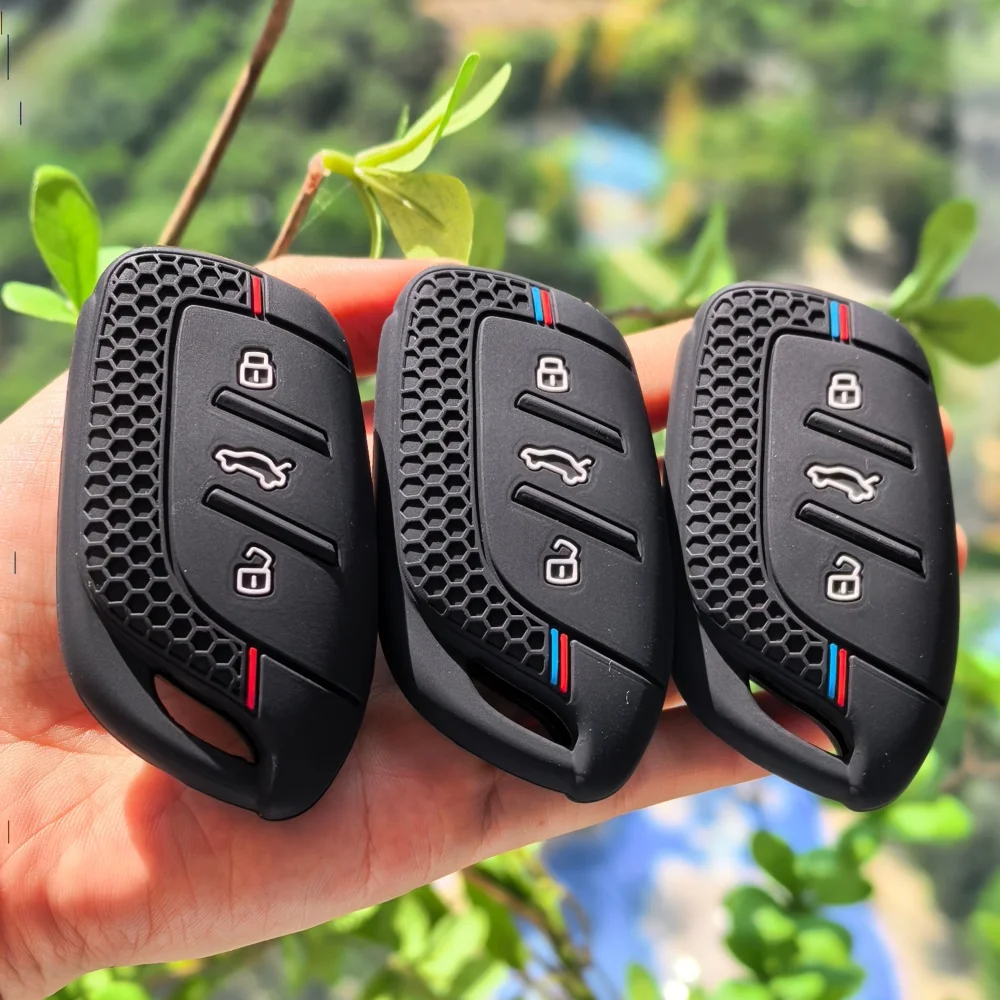 Versatile 3-Button Silicone Car Key Cover