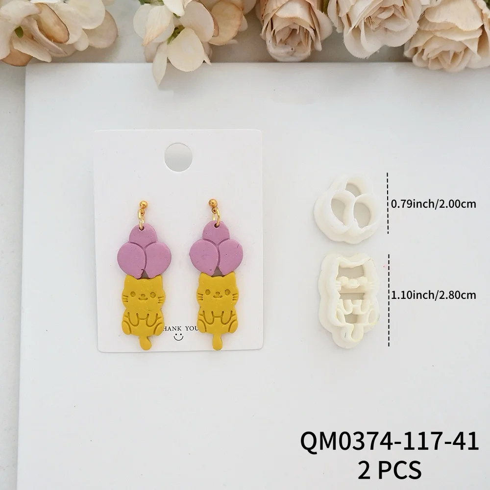 Valentinstag-Serie Polymer-Ton-Ausstecher, süßer Liebesbär/Schwein/Frosch, DIY-Ohrring-Prägeschneider, Keramik-Ton-Herstellungswerkzeuge – Detail 7