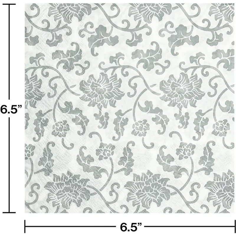 Printed Tissue Paper Summer Cocktail 33*33 Coloured Napkins Silver Pattern Party Birthday Paper 20pcs