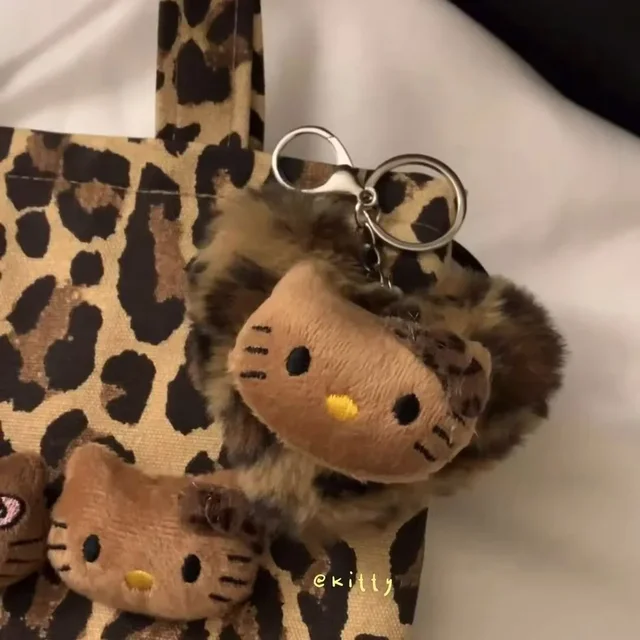Pendentif poupée léopard rétro, jouet animé Kawaii, accessoires de sac de mode, cadeaux de noël 5