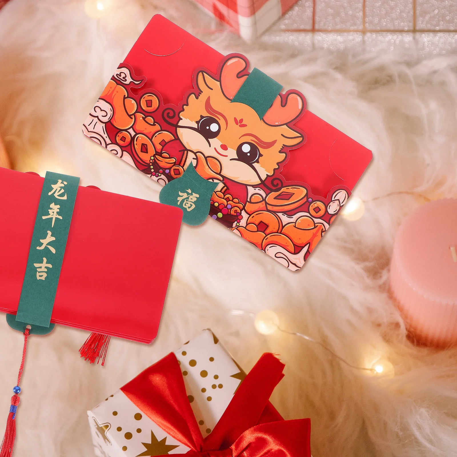 4 Pcs New Year Red Envelope Envelopes Chinese Christmas Lunar Gifts Money Packet