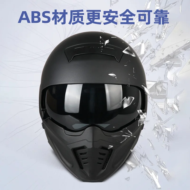 Motorcycle Helmet Winter Retro Full Helmet Men and Women Scorpion Combination