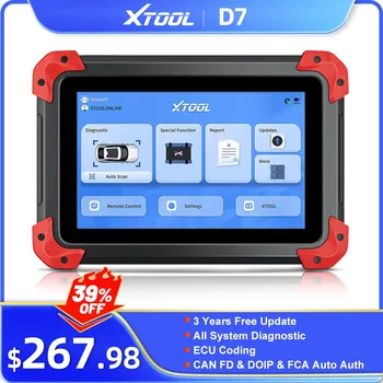 XTOOL D7 V2.0 All System Automotive Diagnostic Tool OBD2 Scanner ECU Coding Bidirectional Control 38+ Service FCA CAN FD DOIP 1