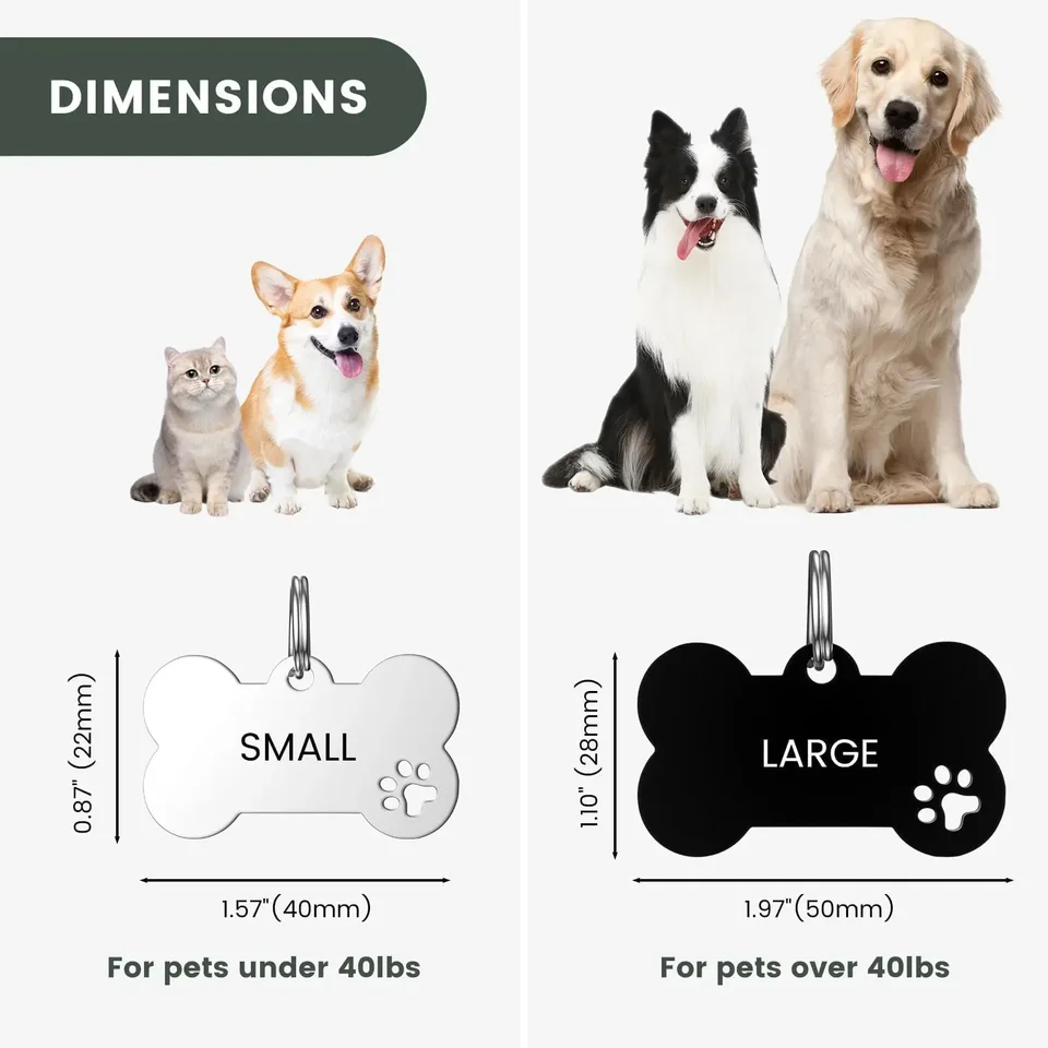 Placa De Identificación Para Mascotas Grabada - Acero Inoxidable, Personalizable Con Foto Y Texto, Para Perro O Gato