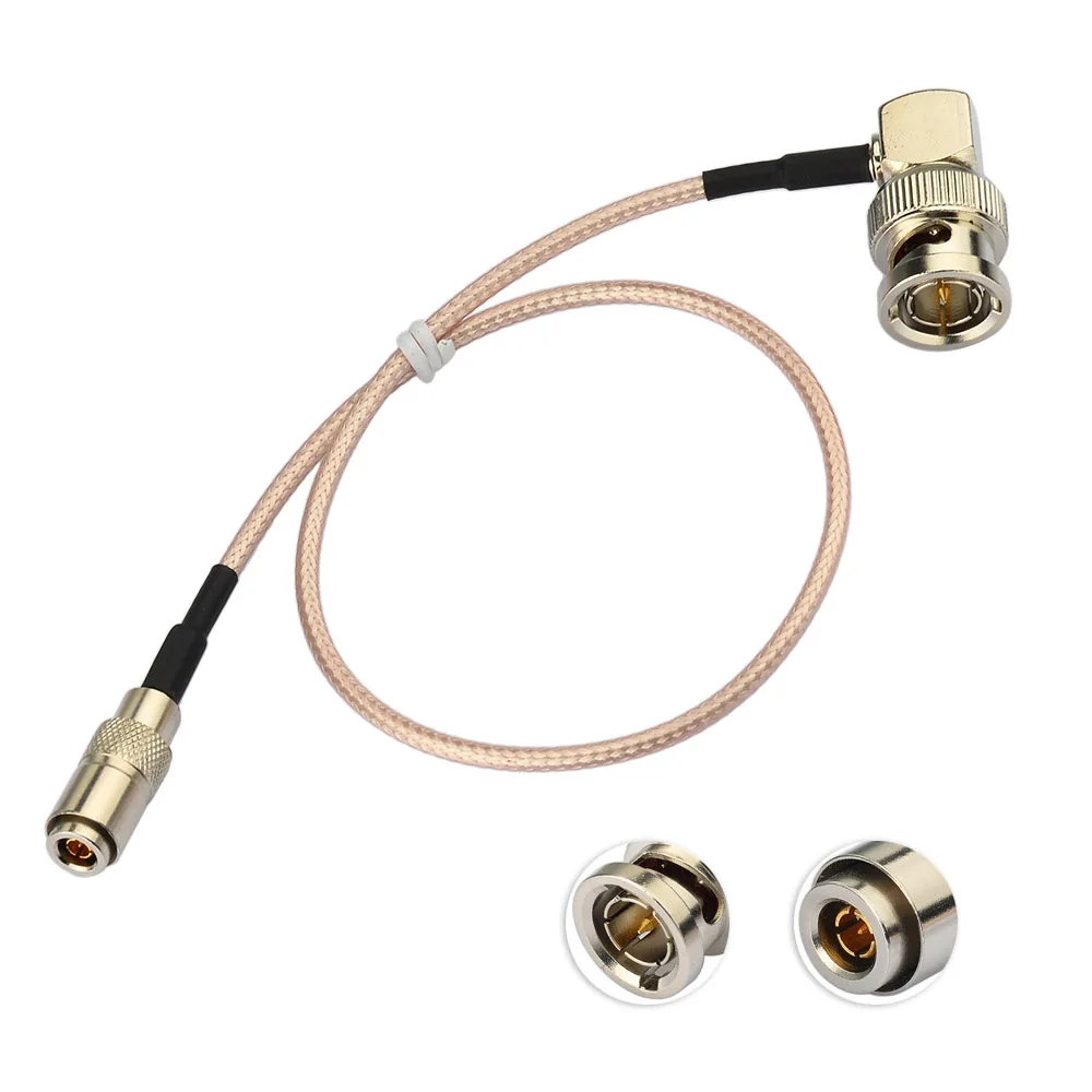 Superbat 6G-SDI Recorder Cable BNC Plug Right Angle to DIN 1.0/2.3 Male RG179 30cm PIgtail Cable for Blackmagic Video Assist
