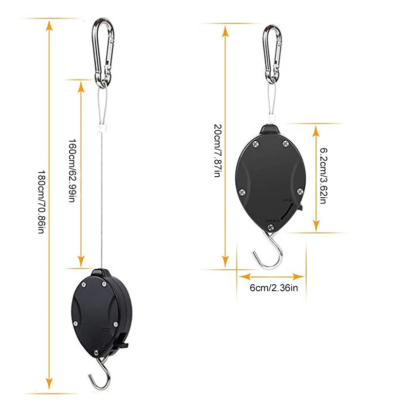 Retractable Pulley Plant Hooks Adjustable Hanging Flower Basket Hooks For Home Outdoor Garden Baskets Pots Bird House