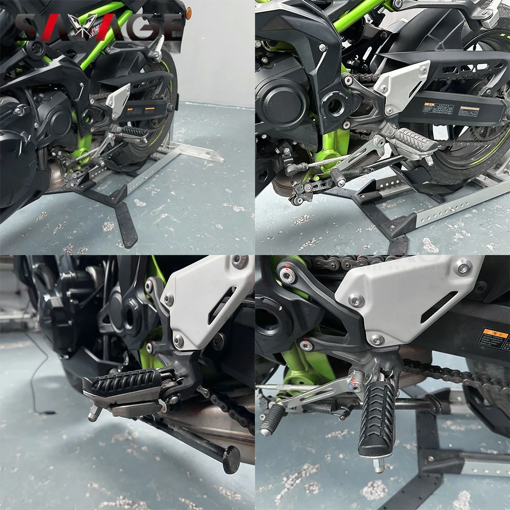 Motorcycle Rider Footpeg Front Footrest Foot Peg Pedal 2025 Z650 Z900 For Kawasaki Ninja 650 EX650 H2 ZX1002 Versys-X 300 250