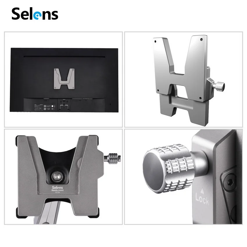 Base Universal de Placa de Montagem Rápida Selens Display Rotação Ajustável de 180 Graus Suporte Destacável para Estúdio de Fotografia - Image 4