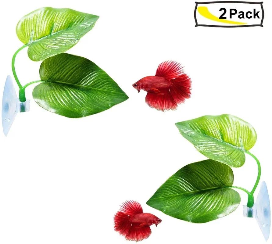 Fish Tank Ornaments Fish Tank Decorations Aquarium Ornaments Betta Fish Leaf Hammock Simulating The Natural Habitat for Betta Spawning Breeding Resting Bed