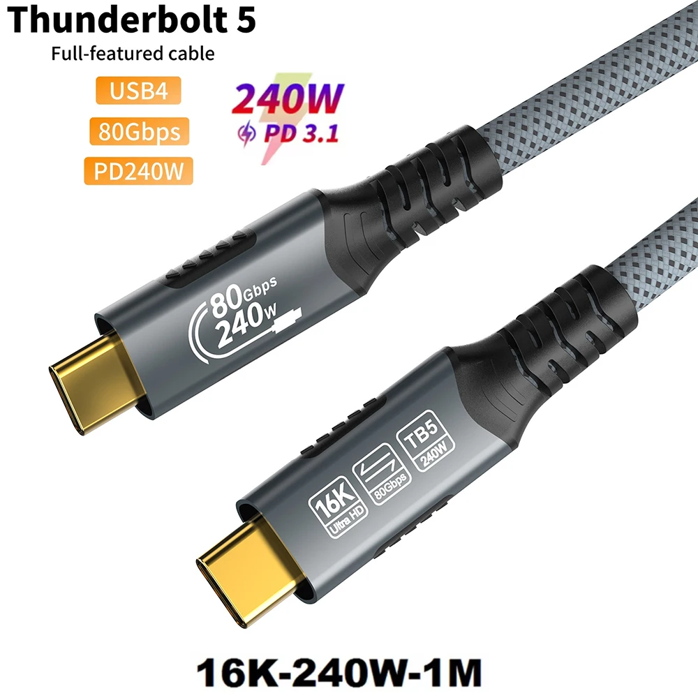 ตัวเลือกสินค้า สายชาร์จ USB-C 240W รองรับ Thunderbolt 4 ความเร็วสูง