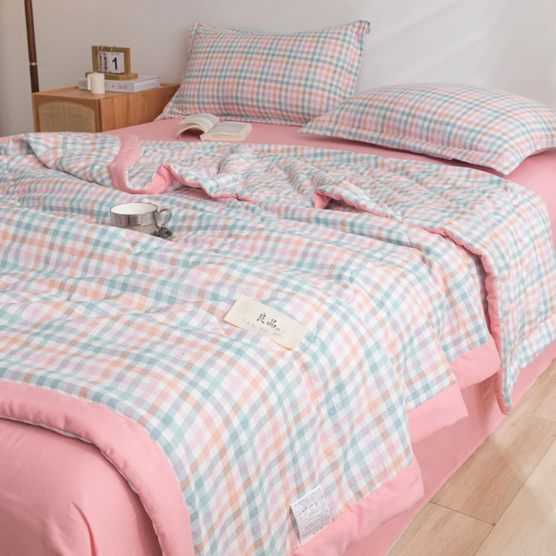 Summer Quilt Summer Quilt Set Japanese spring and summer air conditioning quilt single summer quilt cooler multicolor