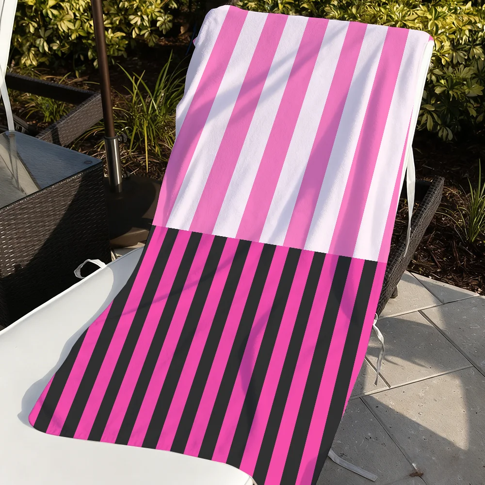 Luxury Striped Quick-Dry Beach Towel 1
